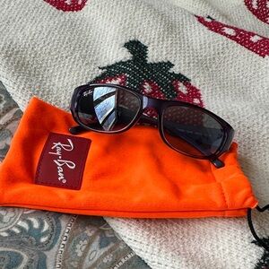 Ray-Ban Plum Frame Sunglasses with Orange Soft Pouch